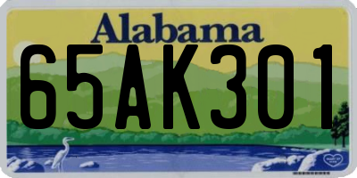 AL license plate 65AK301