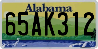 AL license plate 65AK312