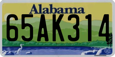 AL license plate 65AK314