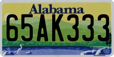 AL license plate 65AK333