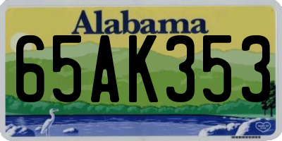 AL license plate 65AK353