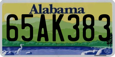 AL license plate 65AK383