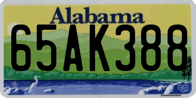 AL license plate 65AK388