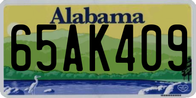 AL license plate 65AK409