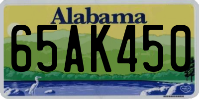 AL license plate 65AK450