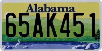AL license plate 65AK451
