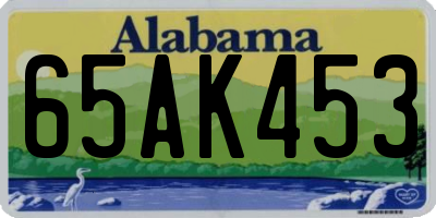 AL license plate 65AK453
