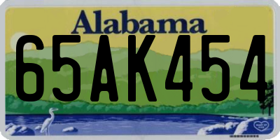AL license plate 65AK454