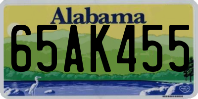 AL license plate 65AK455