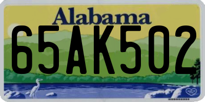 AL license plate 65AK502