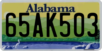AL license plate 65AK503