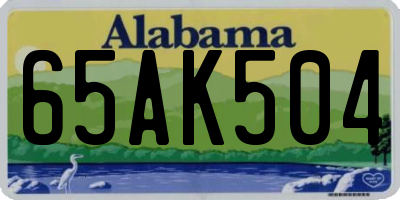 AL license plate 65AK504