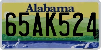 AL license plate 65AK524