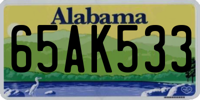 AL license plate 65AK533