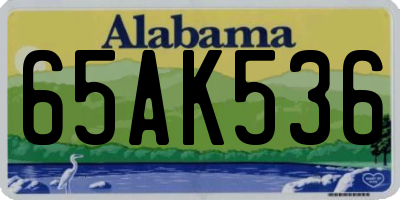 AL license plate 65AK536