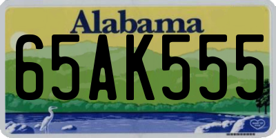 AL license plate 65AK555