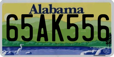 AL license plate 65AK556