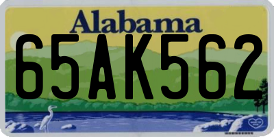 AL license plate 65AK562
