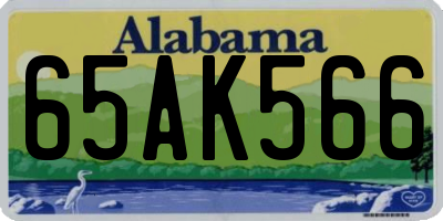AL license plate 65AK566