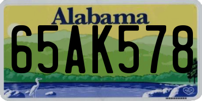 AL license plate 65AK578
