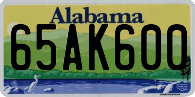 AL license plate 65AK600