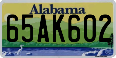 AL license plate 65AK602