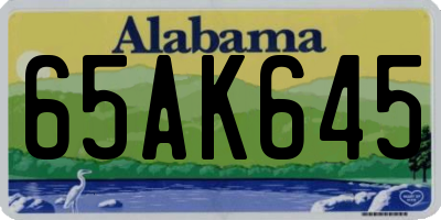 AL license plate 65AK645