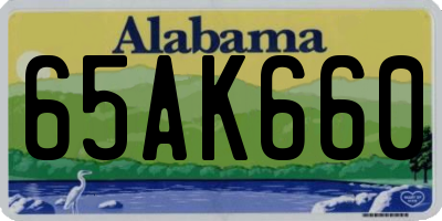 AL license plate 65AK660