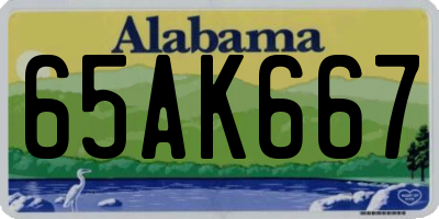 AL license plate 65AK667
