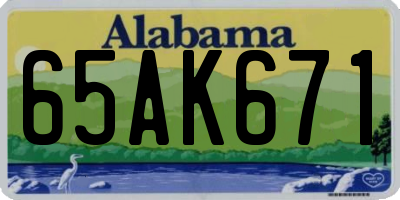 AL license plate 65AK671