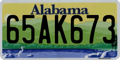 AL license plate 65AK673