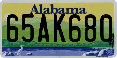AL license plate 65AK680