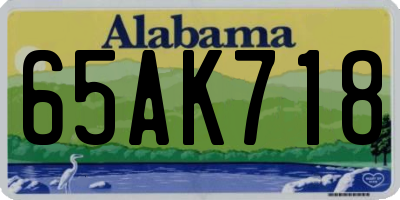 AL license plate 65AK718