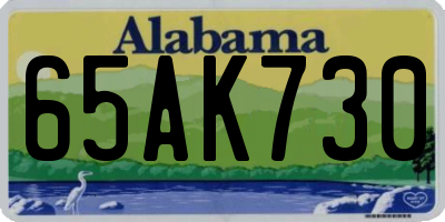 AL license plate 65AK730