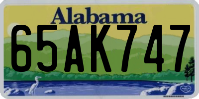 AL license plate 65AK747