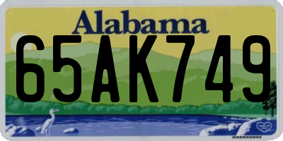 AL license plate 65AK749