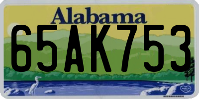 AL license plate 65AK753