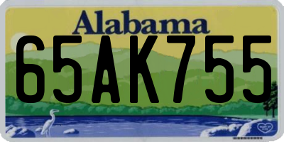AL license plate 65AK755