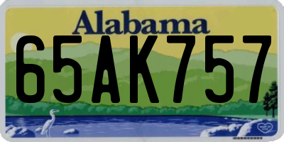AL license plate 65AK757
