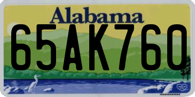 AL license plate 65AK760