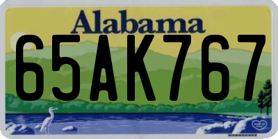 AL license plate 65AK767