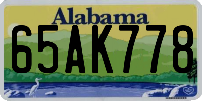 AL license plate 65AK778
