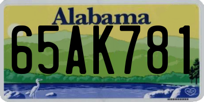 AL license plate 65AK781