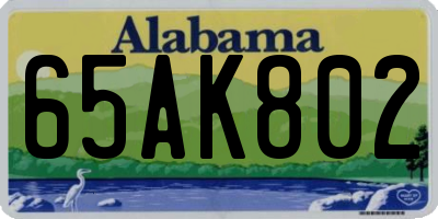 AL license plate 65AK802