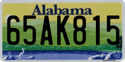 AL license plate 65AK815