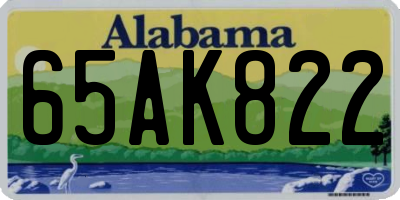 AL license plate 65AK822