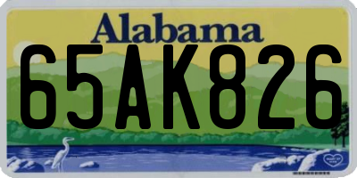 AL license plate 65AK826