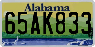 AL license plate 65AK833