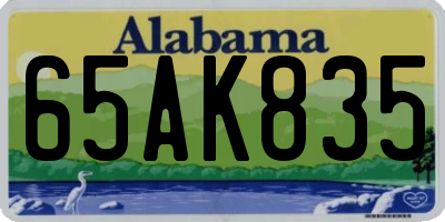 AL license plate 65AK835