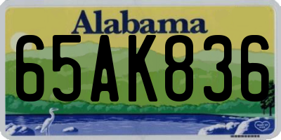 AL license plate 65AK836